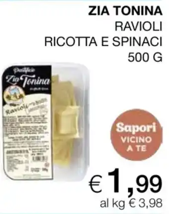 Zia Tonina Ravioli Ricotta e Spinaci