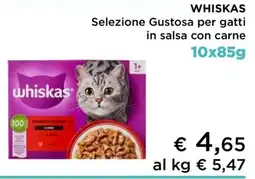 Coop Whiskas Selezione Gustosa per gatti in salsa con carne offerta