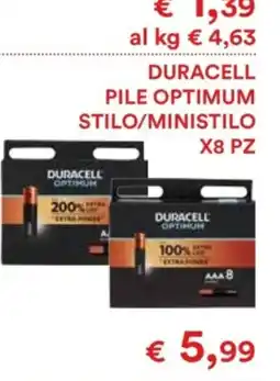 Coop Duracell pile optimum stilo/ministilo offerta