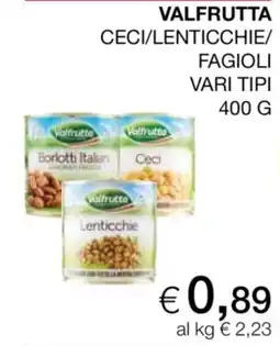 Coop Valfrutta Ceci/Lenticchie/Fagioli offerta