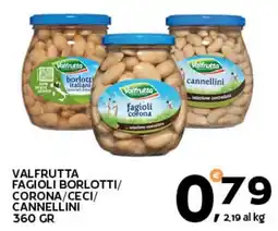 Extra Supermercati Valfrutta fagioli borlotti/corona/ceci/cannellini offerta