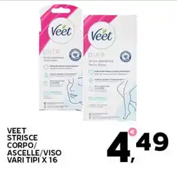 Extra Supermercati Veet strisce corpo/ascelle/viso offerta