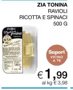 Coop ZIA TONINA RAVIOLI RICOTTA E SPINACI 500 G offerta