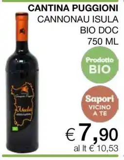 Coop CANTINA PUGGIONI CANNONAU ISULA BIO DOC 750 ML offerta
