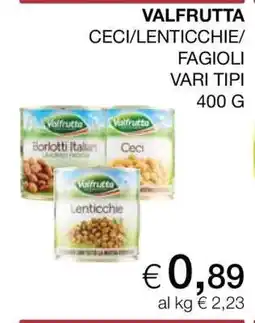 Coop VALFRUTTA CECI/LENTICCHIE/FAGIOLI VARI TIPI offerta