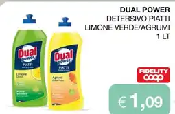 Coop DUAL POWER DETERSIVO PIATTI LIMONE VERDE/AGRUMI 1 LT offerta
