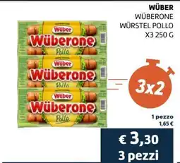 Coop WÜBER WÜBERONE WÜRSTEL POLLO X3 250 G offerta
