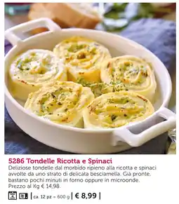 Bofrost Tondelle Ricotta e Spinaci offerta