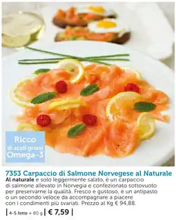 Bofrost Carpaccio di Salmone Norvegese al Naturale offerta