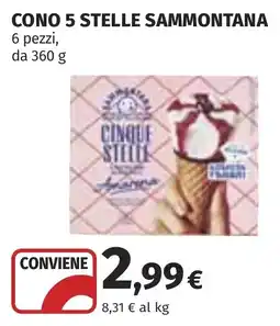 Coop Cono 5 stelle Sammontana offerta