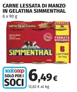 Coop Carne lessata di manzo in gelatina Simmenthal offerta