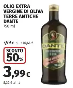 Coop Olio extra vergine di oliva Terre antiche Dante offerta
