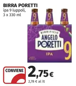 Coop Birra Poretti ipa 9 luppoli offerta