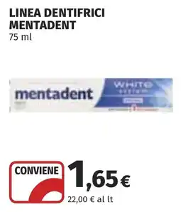 Coop Dentifricio Mentadent White Edition offerta