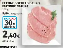 Coop Fettine sottili di suino fattorie natura offerta