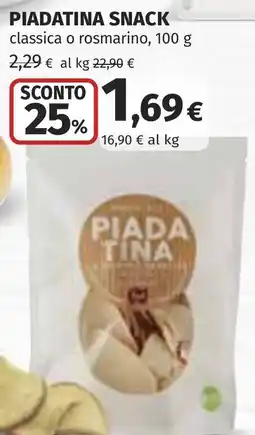 Coop Piadatina snack offerta