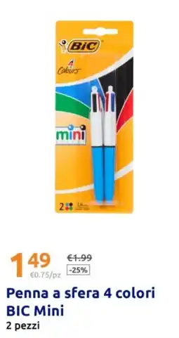Action Penna a sfera 4 colori BIC Mini offerta