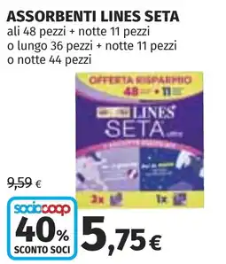 Coop Assorbenti lines seta offerta