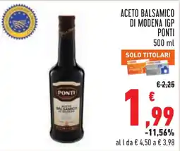 Conad Aceto balsamico di Modena IGP Ponti offerta