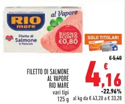 Conad Filetto di Salmone al Vapore Rio Mare offerta