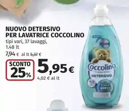Coop Nuovo Detersivo per Lavatrice Coccolino offerta