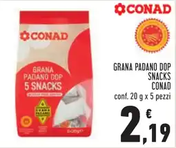 Conad Grana Padano DOP Snacks Conad offerta