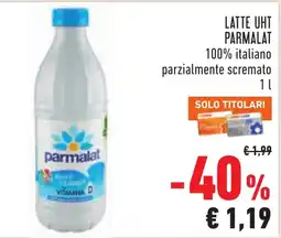 Conad Latte UHT Parmalat parzialmente scremato offerta