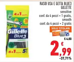Conad Gillette Blue3 sensitive offerta