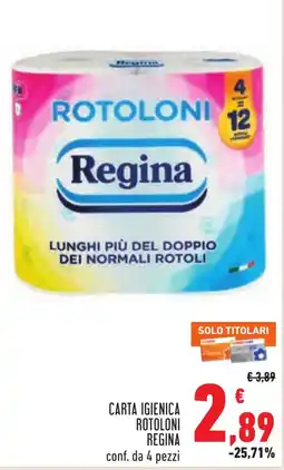 Conad Carta igienica rotoloni Regina offerta