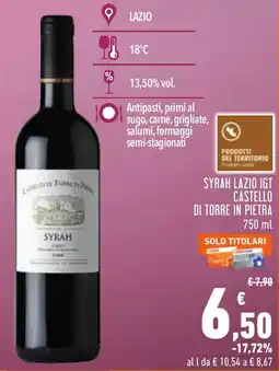 Conad Syrah Lazio IGT Castello di Torre in Pietra offerta