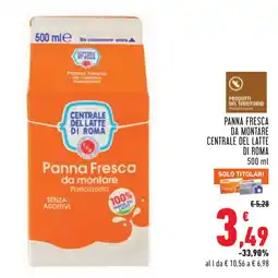 Conad Panna Fresca da montare Centrale del Latte di Roma offerta