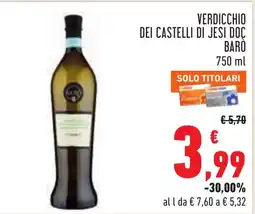 Conad Verdicchio dei Castelli di Jesi DOC Barò offerta