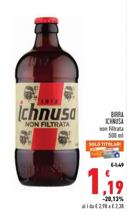Conad Birra Ichnusa non filtrata offerta