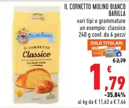 Conad Il cornetto mulino bianco classico offerta