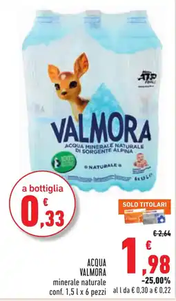 Conad Acqua minerale naturale Valmora offerta
