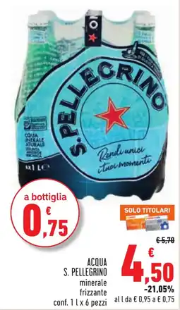 Conad Acqua S. Pellegrino minerale frizzante offerta