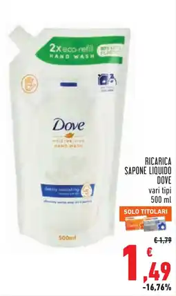 Conad Ricarica sapone liquido Dove offerta