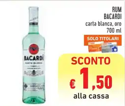 Conad Rum Bacardi carta bianca, oro offerta
