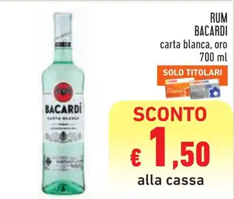 Rum Bacardi carta bianca, oro