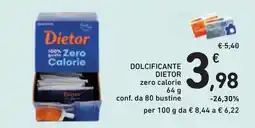 Conad Dolcificante Dietor zero calorie offerta