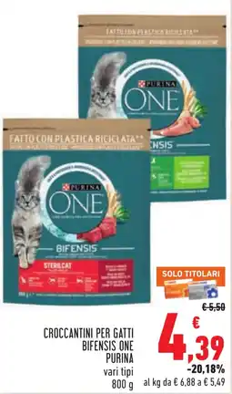 Conad Croccantini per gatti Bifensis One Purina offerta