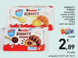 Conad Kinder Kornetti cioccolato offerta