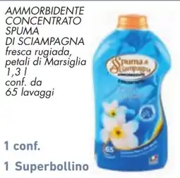 Conad Ammorbidente concentrato spuma di sciampagna fresca rugiada, petali di Marsiglia offerta