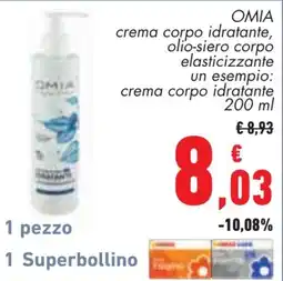 Conad Omia crema corpo idratante offerta