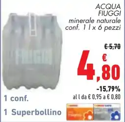 Conad Acqua Fiuggi minerale naturale offerta