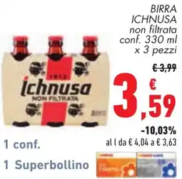 Conad Birra Ichnusa non filtrata offerta