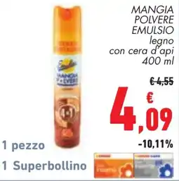 Conad Mangia polvere emulsio legno con cera d'api offerta