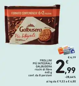 Conad Frollini più integrali Galbusera offerta