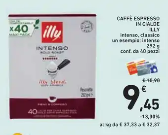 Caffè espresso in cialde illy intenso