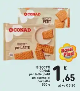 Conad Biscotti Conad per latte, petit offerta